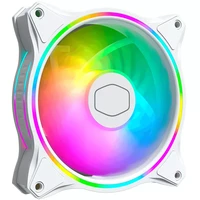 cooler master mf120 halo white edition case fan 120mm dual loop 5v addressable rgb lighting cpu cooling pwm fan silent masterfan