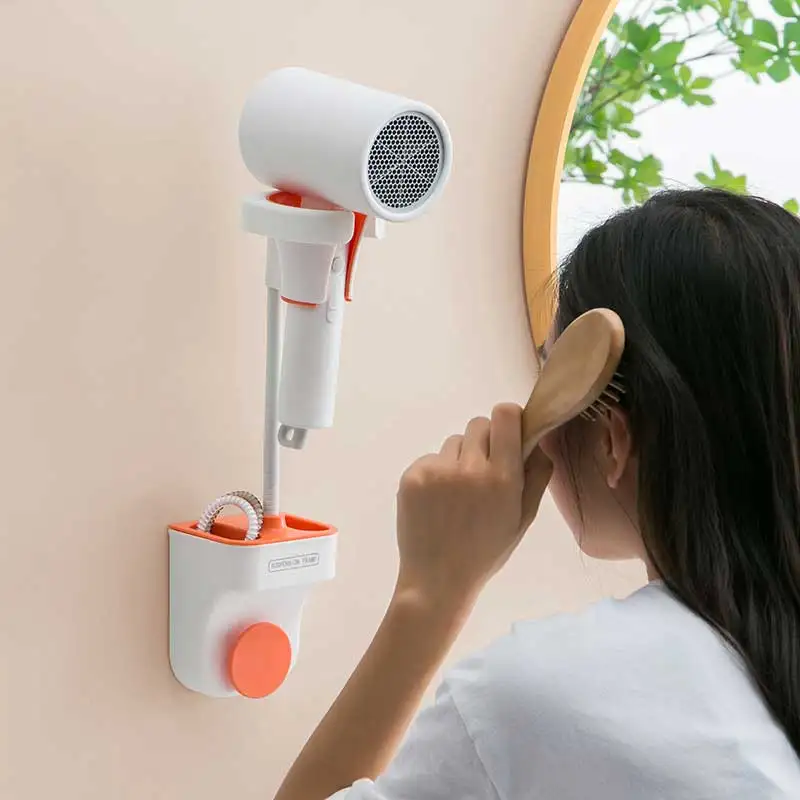 

Multifunctional Bathroom Punch-free Hair Dryer Rack Household Adjustable Plastic Hair Dryer Storage Rack Shower Bracket Holder