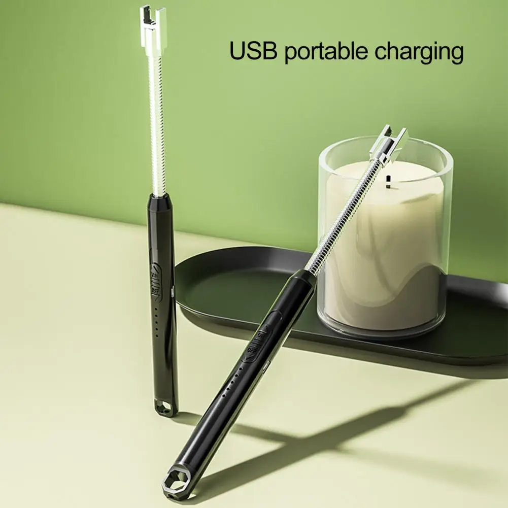 

Горячая Распродажа USB электрическая перезаряжаемая кухонная длинная зажигалка, подходящая для печки, ветрозащитная светодиодная плазменн...