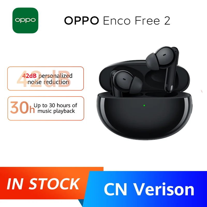 Наушники OPPO ENCO Free 2 TWS беспроводные наушники-вкладыши 42 дБ с персонализированным