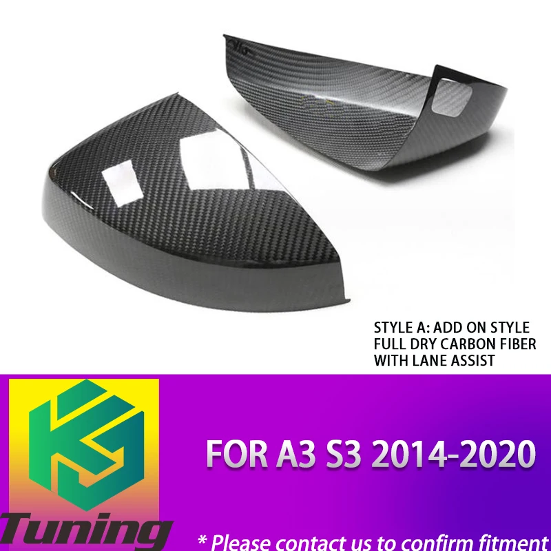 Добавьте/сменную крышку зеркала заднего вида из углеродного волокна для Audi A3 S3 2014