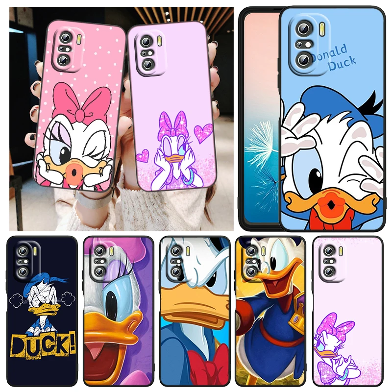 

Disney Cartoon Donald Duck Phone Case For Xiaomi Redmi K50 K40 Gaming 10 10C 9AT 9A 9C 9T 8 7A 6A 5 4X Black Matte Soft Cover