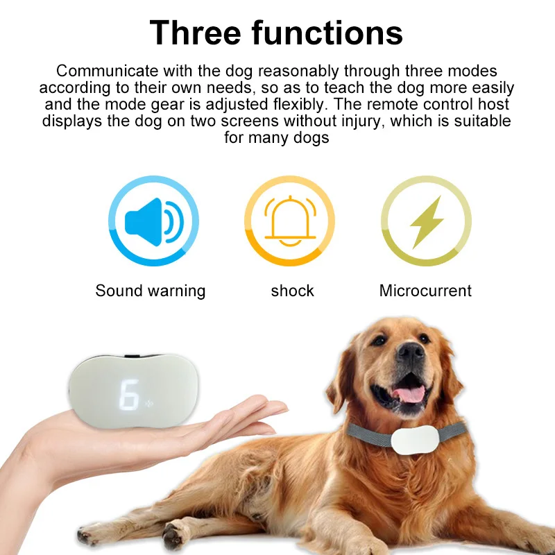 

500m Dog Training Collar Remote Control Waterproof Chargeable Sound Vibration Electric Shock Mode With LCD Display Dog Trainer