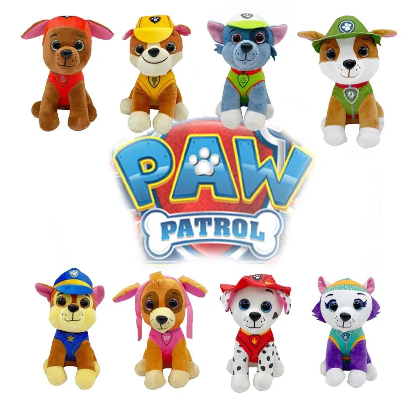 

20cm Paw Patrol Plush Kawaii Dog Puppy Plushie Toy Cute Anime Skye Rocky Tracker Stuffed Soft Doll Home Decor Toy for Kids Gift