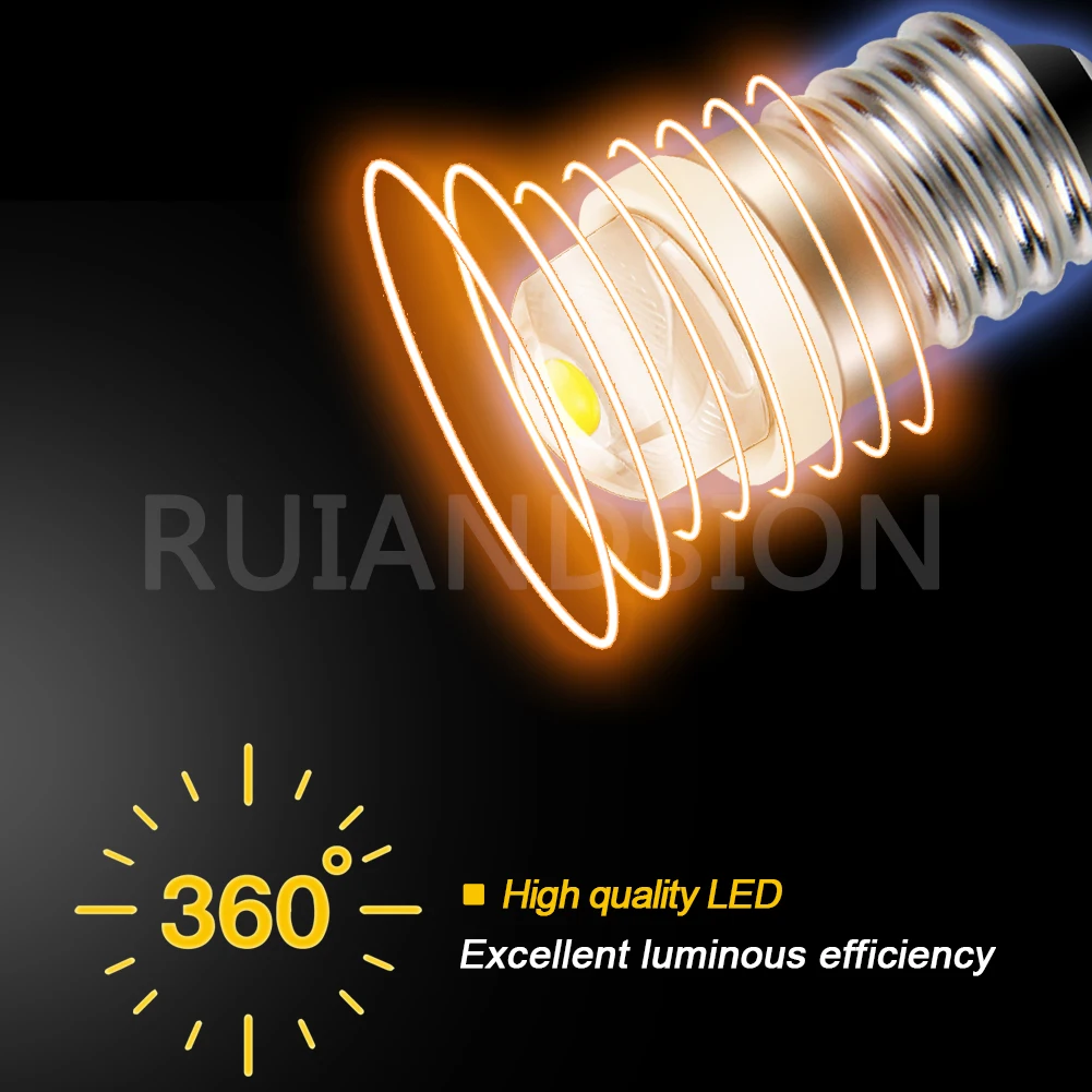 RUIANDSION 10 шт. E10 0 5 Вт винтовая Резьбовая лампа 3 в 4 6 12 В 18 24 COB фонафонарь 6000K белый лм |