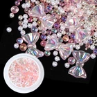 Набор ювелирных украшений AB Bows Стразы для творчества, летние украшения, смешанные жемчужные кристаллы, подвески для ногтей, милые аксессуары