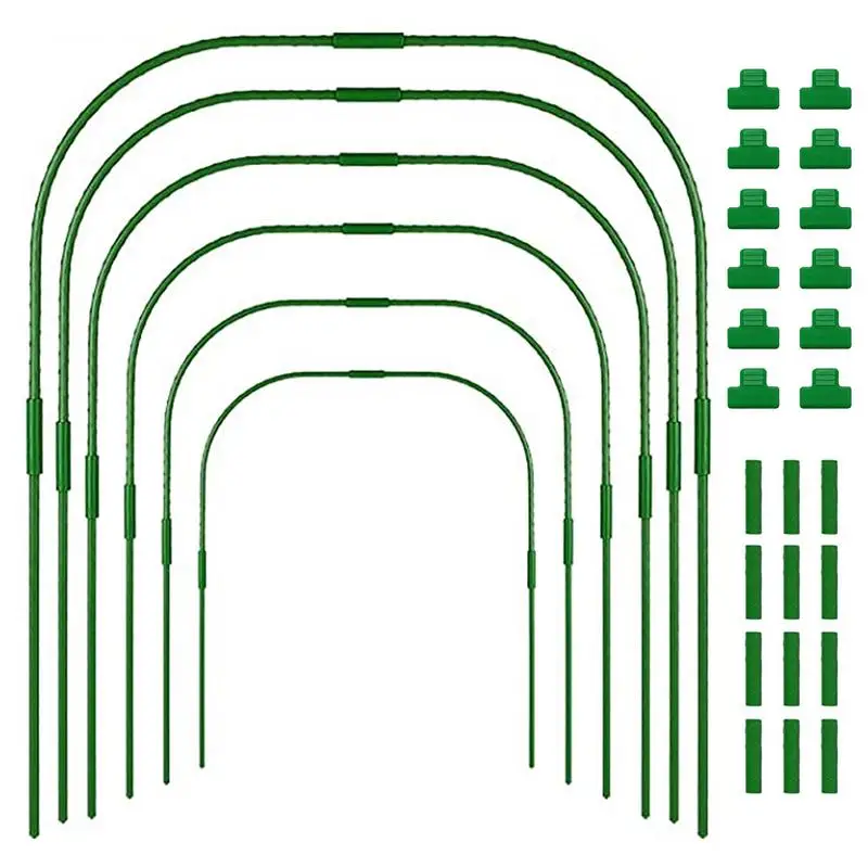 Garden Hoops Reusable Greenhouse Row Cover Clips Gardening Houses Growing Frame Rust-Free  Plant Supports For Greenhouse Garden