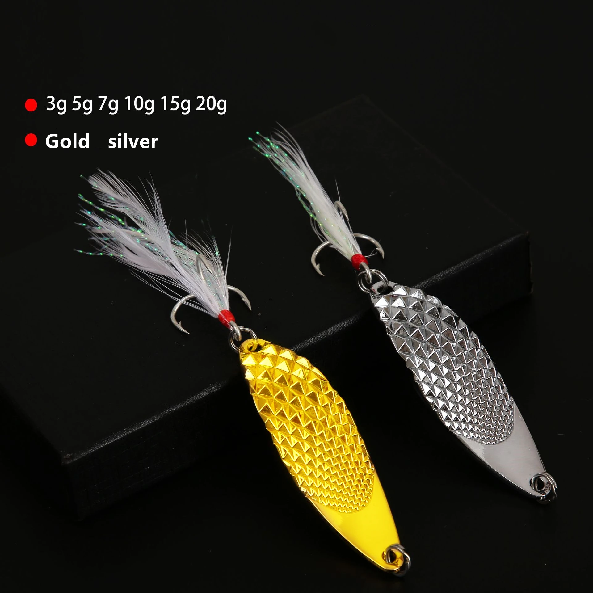 

1Pcs Metal Spinner Spoon Fishing Lure 3g/5g/7g/10g/15g/20g Hard Bait Luminous Noise Paillette Artificial Bait Small Sequins