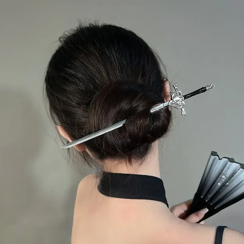 

Новинка металлическая заколка-меч в стиле панк китайские простые палочки для волос для женщин «сделай сам» инструменты для дизайна прически аксессуары для волос