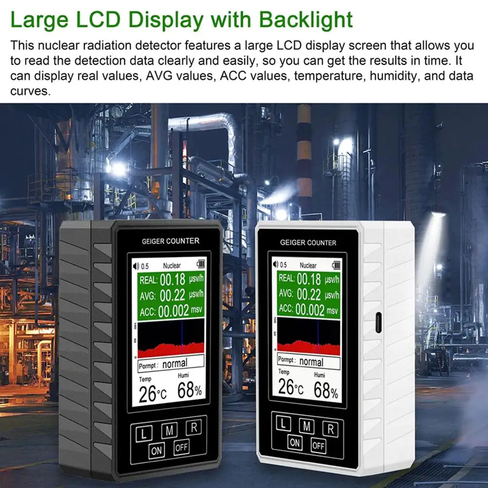 

BR-9B XR1 Pro Nuclear Radiation Color Display Counter Gamma Beta Marble Geiger Personal Screen Dosimeter A0J5