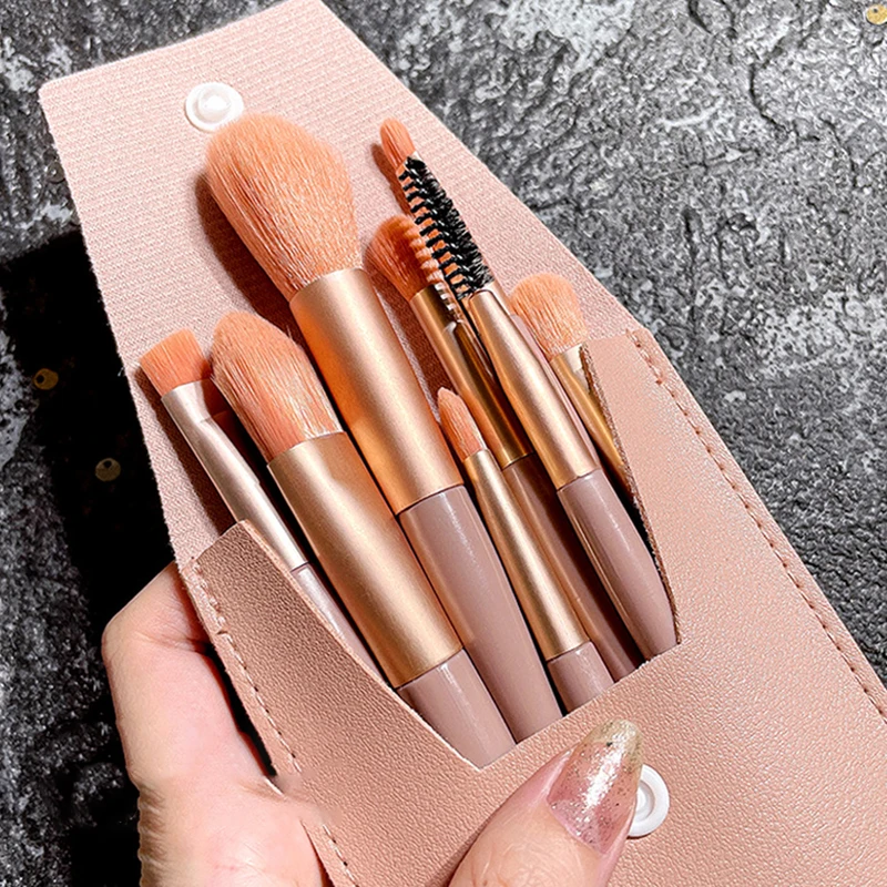 Набор Мини косметических кистей 8 шт. для пудры теней век основы румян растушевки