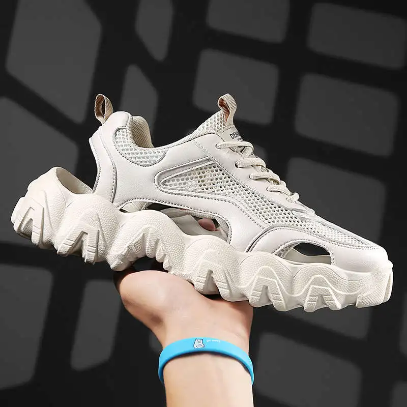 

Man Sneaker Flats Quickdry Sandals For Men No-Leather Casual Swimming Slippers Multi-Colored Man Casual Shoes Jooging Tennis