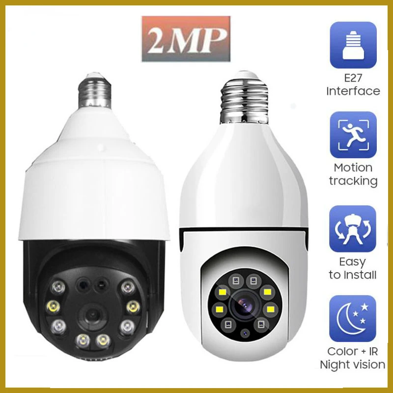 

1080P IP-камера E27 светильник ка беспроводная Wi-Fi камера умная полноцветная Поворотная на 350 градусов два аудио ночного видения для домашней кам...