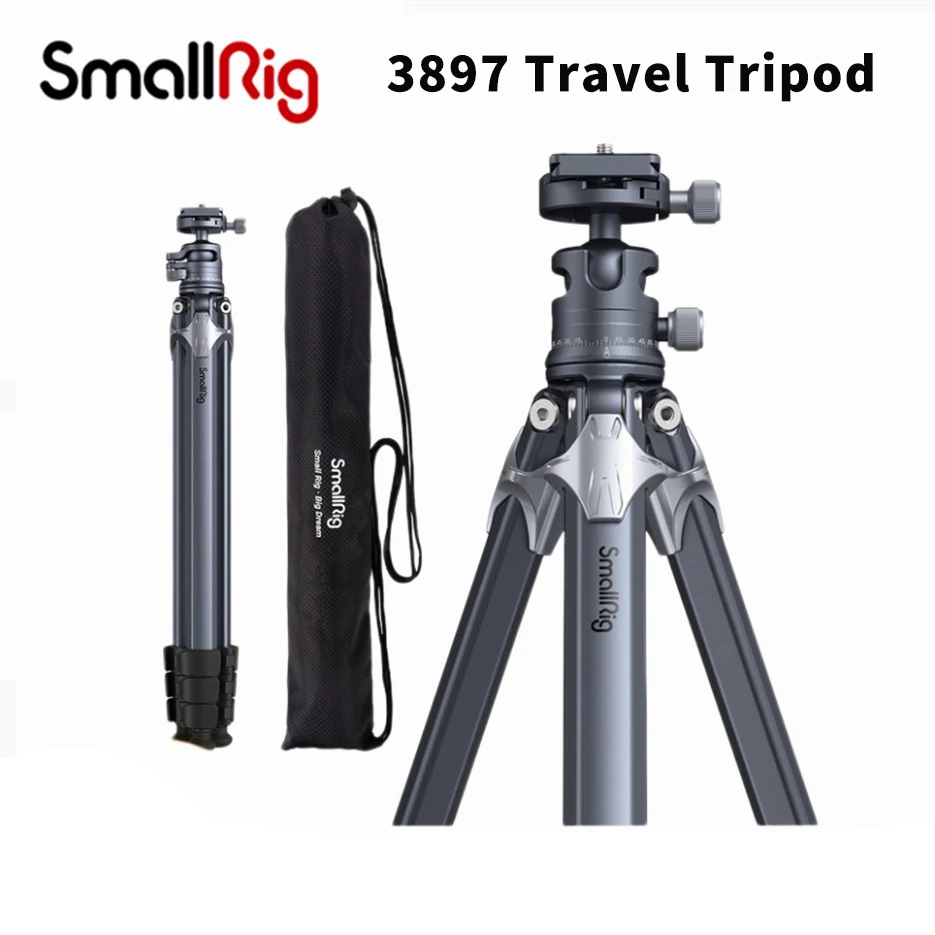 

SmallRig T-10 Aluminum Tripod for Camera Phone Compact lightweight Foldable Tripod Can Load 15kg Suitable Various Scenarios 3983