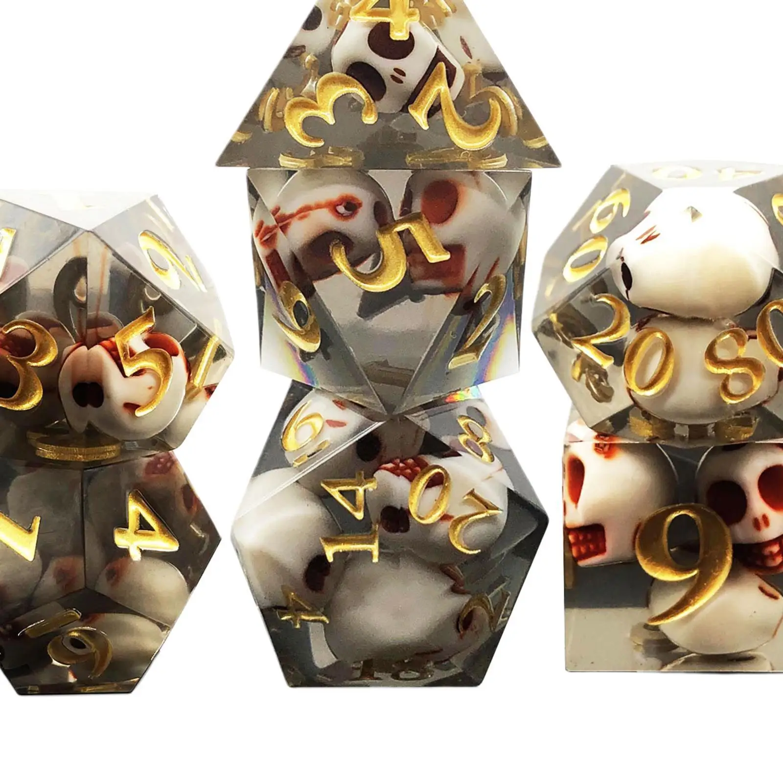 

7x Polyhedral Dices D4-D20 Die для настольной игры стаканчики для вечеринки, подарков Black