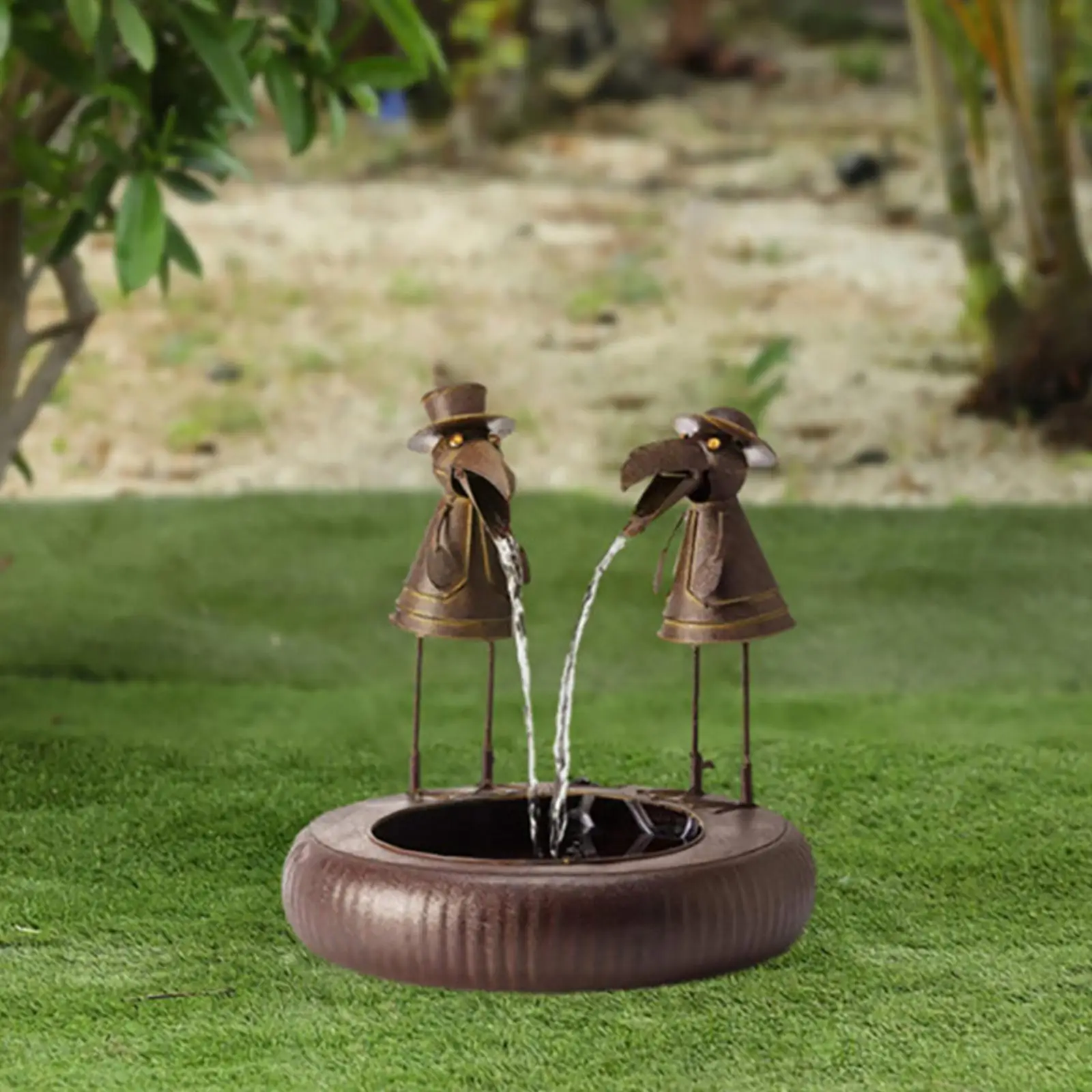 

Garden Decoration Outdoor Resin Fountain Courtyard Art Antique Garden Bird Bath For Home Garden Yard Decor Birds Water Foun Q6Z8