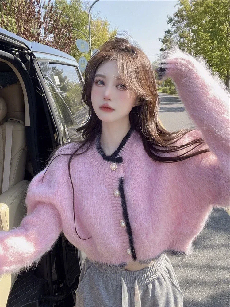 Мягкий мохеровый свитер с длинными рукавами женский осенне-зимний 2024 новый