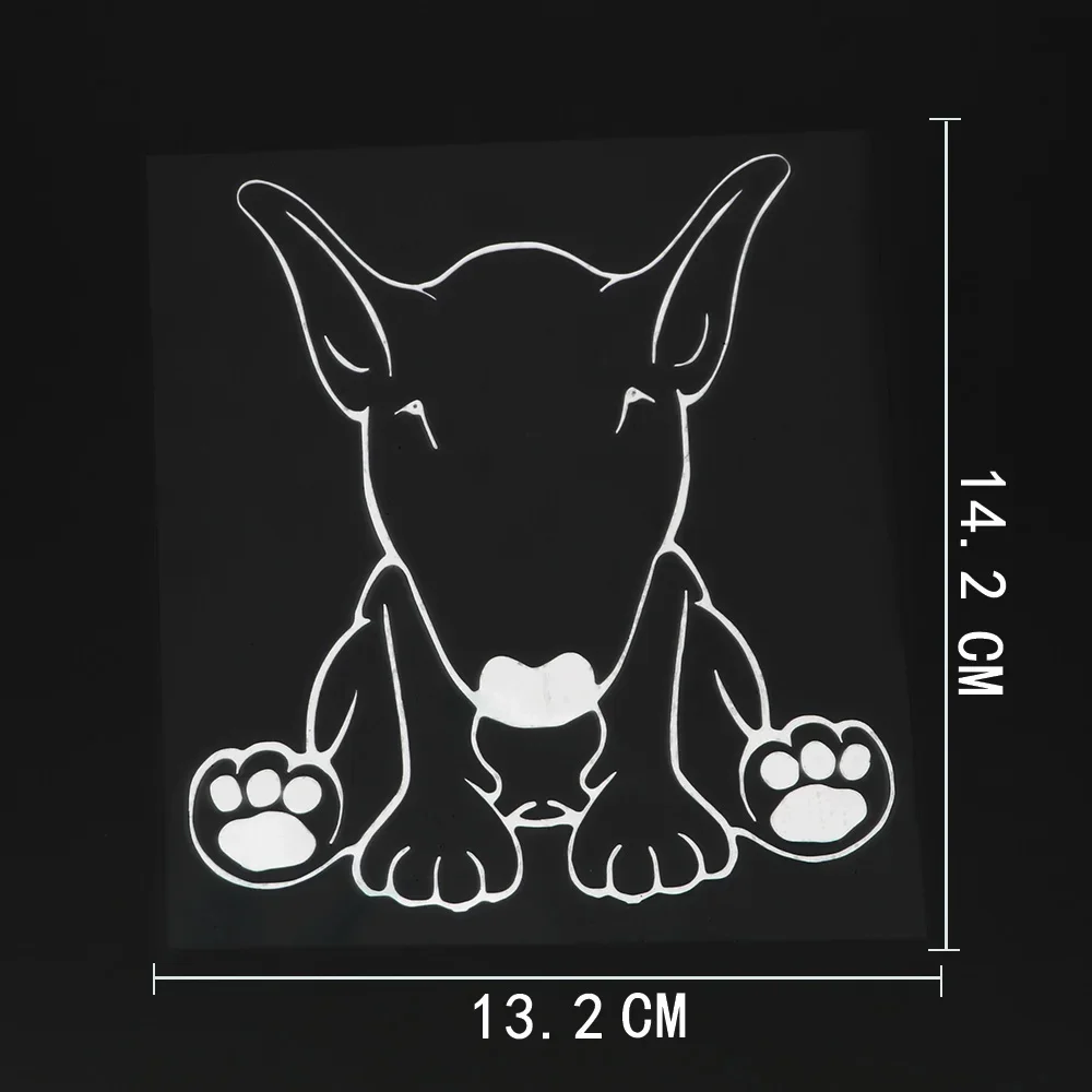 

Автомобильная наклейка бультерьер собака виниловая наклейка водостойкая черная/серебристая 13,2 см x 14,2 см