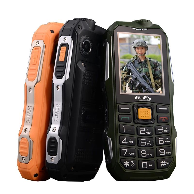 

Outdoor Rugged Mobile Phone Powerbank Big Battery Large Keyboard 3W Torch Dual Sim 2.4" Display Loud Speaker