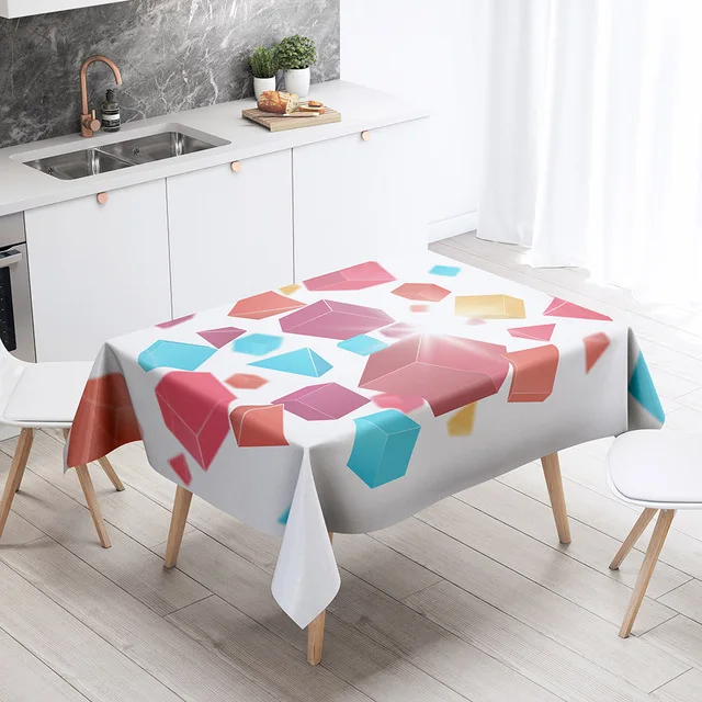 

Скатерть с пятнистым геометрическим рисунком для украшения дома, водонепроницаемая скатерть для обеденного стола, прямоугольная кухонная скатерть
