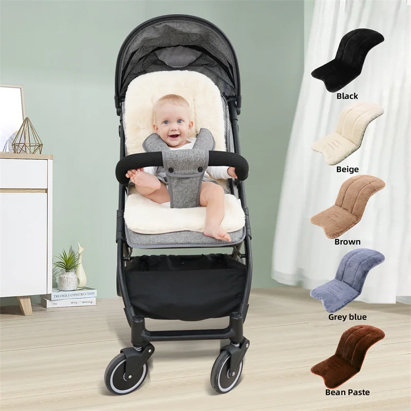 Baby Stroller Mat Winter Warm Thickened Baby Stroller Accessories Seat Liner Diaper Pad Pushchair Car Cart Chair Mat Mattress