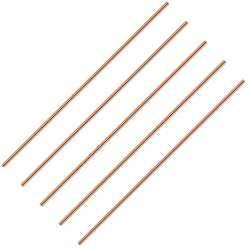 

11.8 Inch Length Bare Copper Metal Rod Solid Copper Rod Lathe Bar Stock (5 Pcs, 5 Mm Dia)