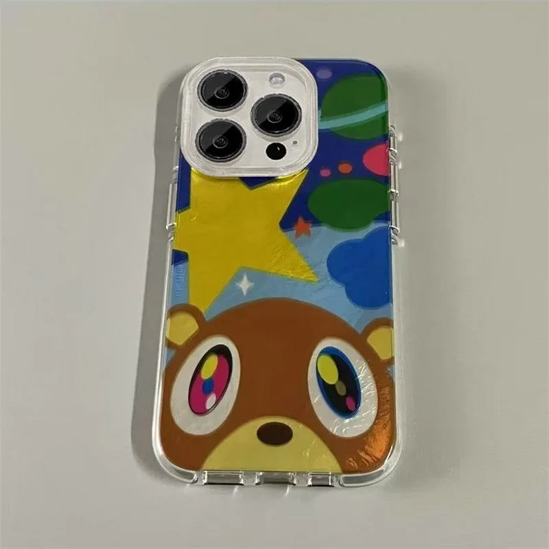 Фото Чехол для телефона Hot Bear Kanye Wests для iPhone 16, 15, 14, 13, 12, 11, Mini Pro Max X XR XSMax 7, 8 Plus SE, противоударный, мягкий с узором Glacier №1