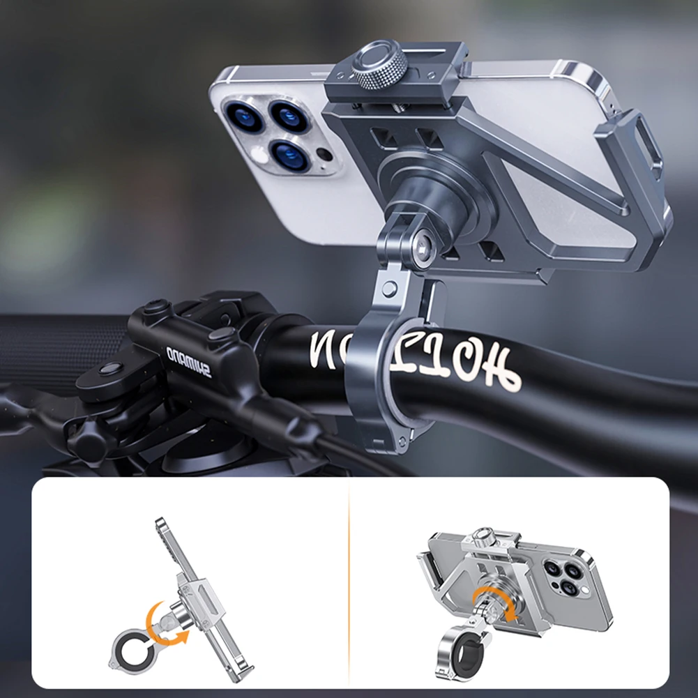 

Metal Motorcycle Phone Holder Handlebar Bicycle Mount Non-Slip Mountain Bike Support Aluminum Alloy Holder For iPhone 13 X Stand