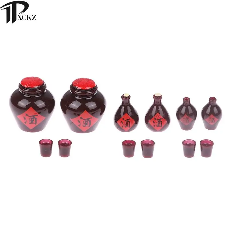 

Миниатюрная модель для кукольного домика, модель бутылки для вина, игрушки, бокал для вина, бокал для вина, аксессуары для украшения кукольн...