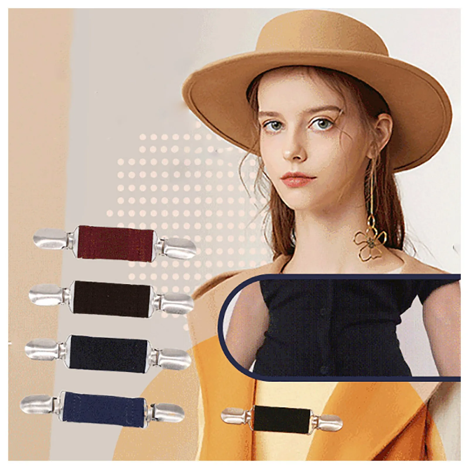 

Adjustable Stretch Waist Belt Flat Buckle Female Fashion Clothes Fixing Buckle Non-slip Fixing Button Clothes Anti-falling Clips