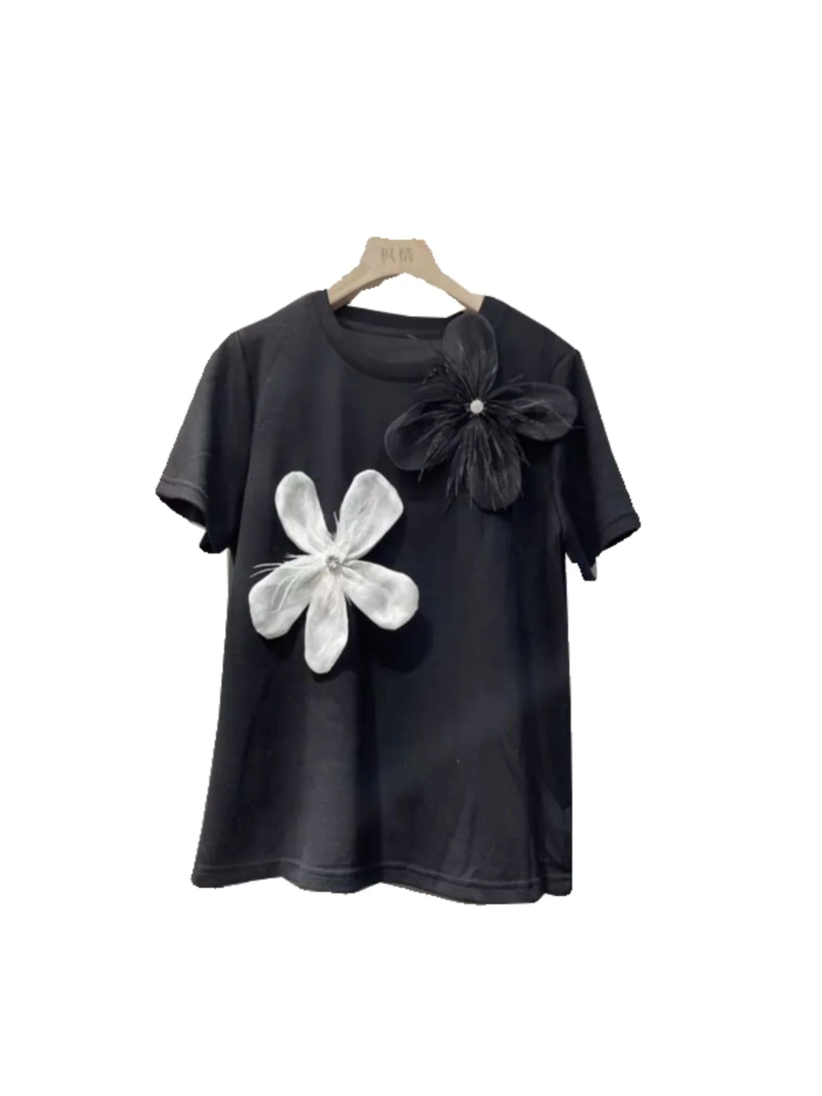 2024 рубашки для женщин Y2k модные универсальные футболки с цветочным шлейфом