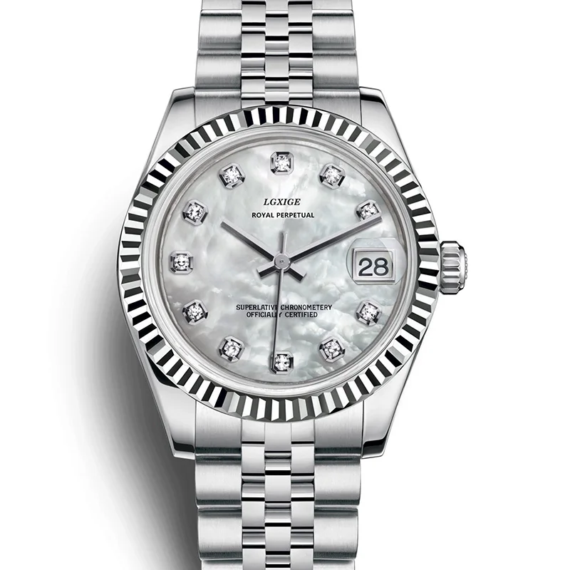 Часы наручные женские кварцевые модные повседневные автоматические стальные с