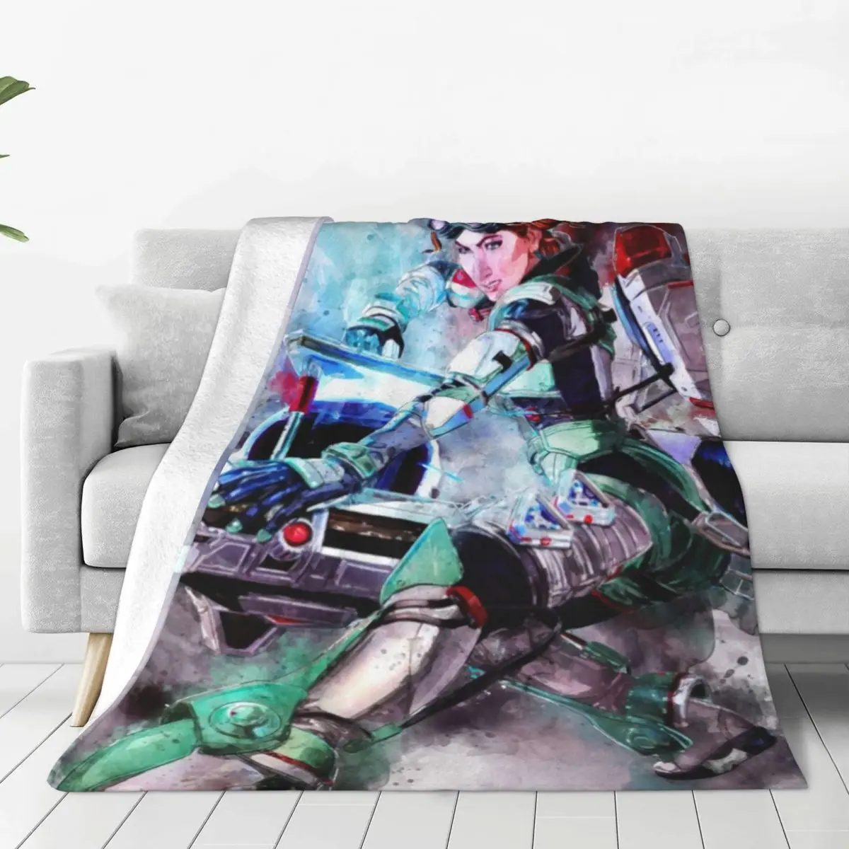 

Apex Legends Horizon Watercolor Fleece Throw Blankets Shooting Game Caustic Blankets for Sofa Outdoor Lightweight Bed Rug