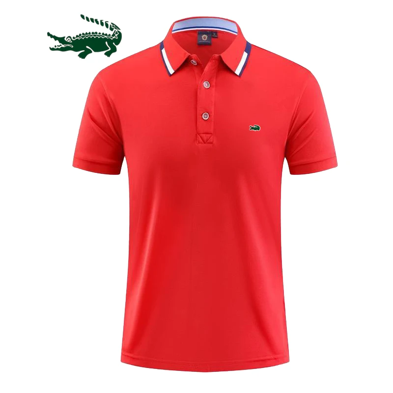 2023 New Brand Male Polo Shirt Fast Dry Solid Color Shirts Lapel Male T- shirts Man Polo T-shirts For Male Tops images - 6