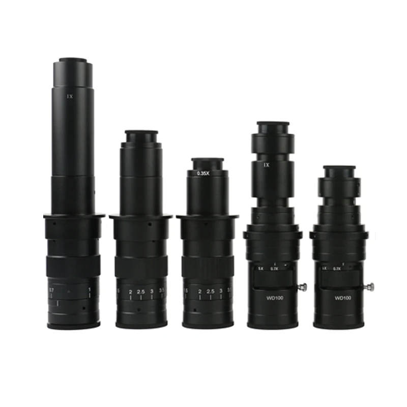 

200X 500X 180X 120X 300X 0.7X-5X Adjustable Magnification Monocular Zoom C mount Lens For HDMI VGA USB Video Microscope Camera