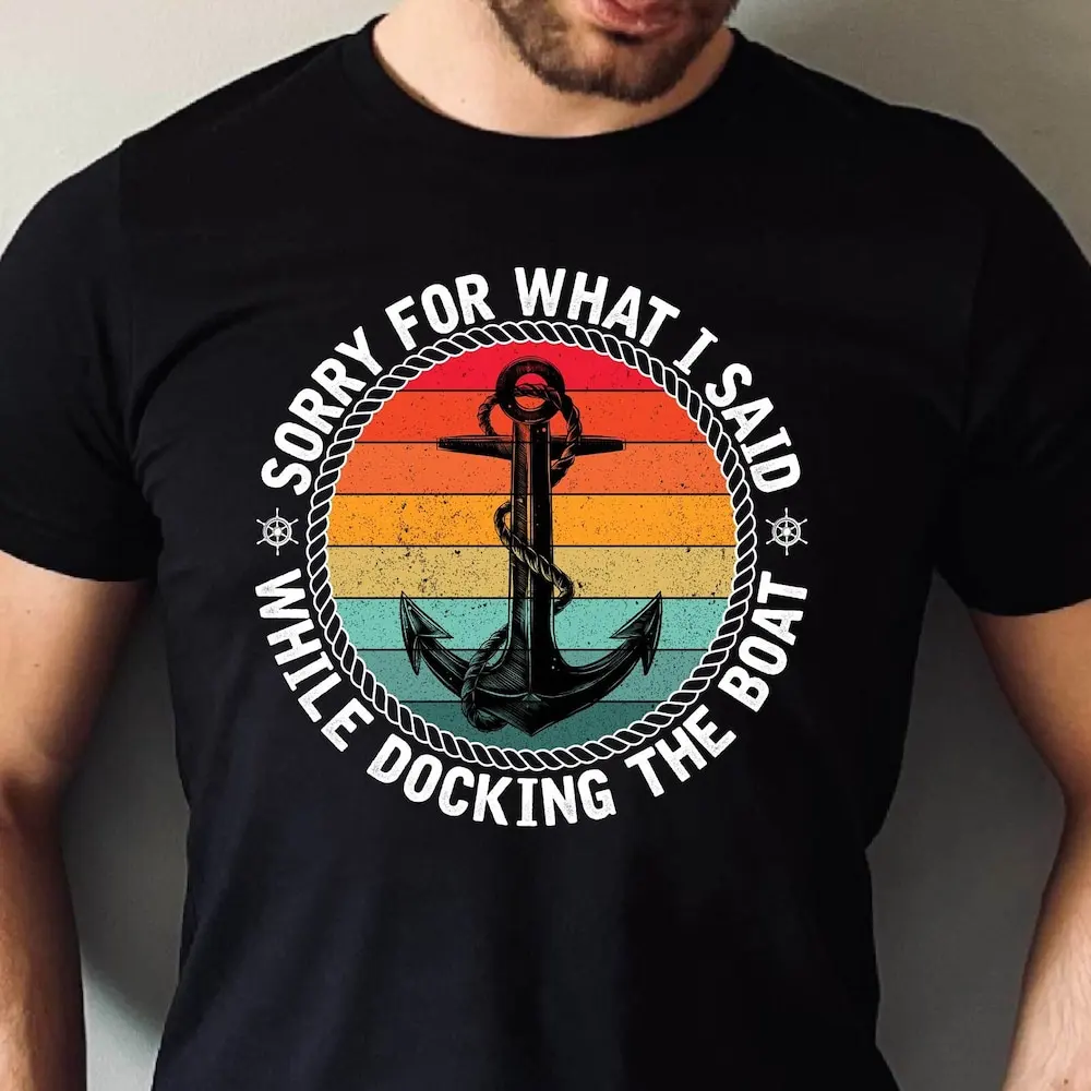 Извините за то что я сказал Стыковочная лодка футболка капитан якорь морской