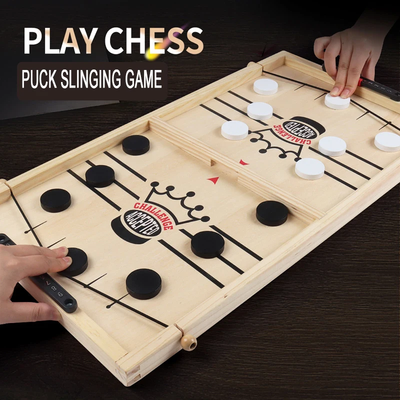 Hot Fun Double Borad Games Fast Hockey Puck Slinging Game Foosball Winner Party Game Toys For Family Adult Kids Children 6Y+