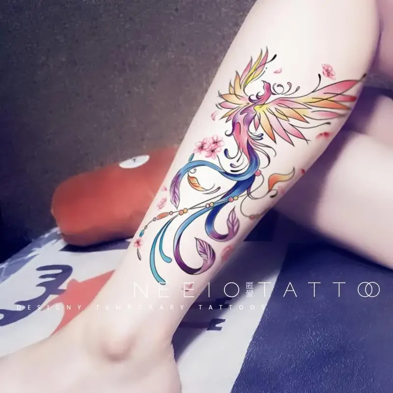 Эротичные тату-наклейки с Фениксом для женщин цветные Временные татуировки