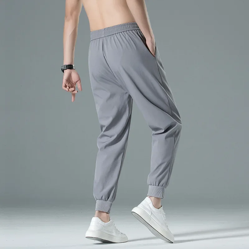 Лето 2021 новые мужские тонкие повседневные брюки из ледяного шелка удобные