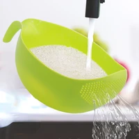 rice sieve plastic colander rice washing filter strainer basket kitchen tools food beans sieve fruit bowl drainer cleaning