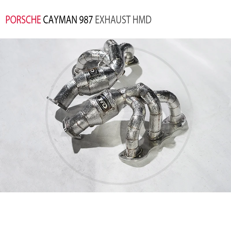 

HMD выпускной коллектор автомобильные аксессуары канальная труба для Porsche 987,2 Cayman автомобильные аксессуары с каталитическим конвертером