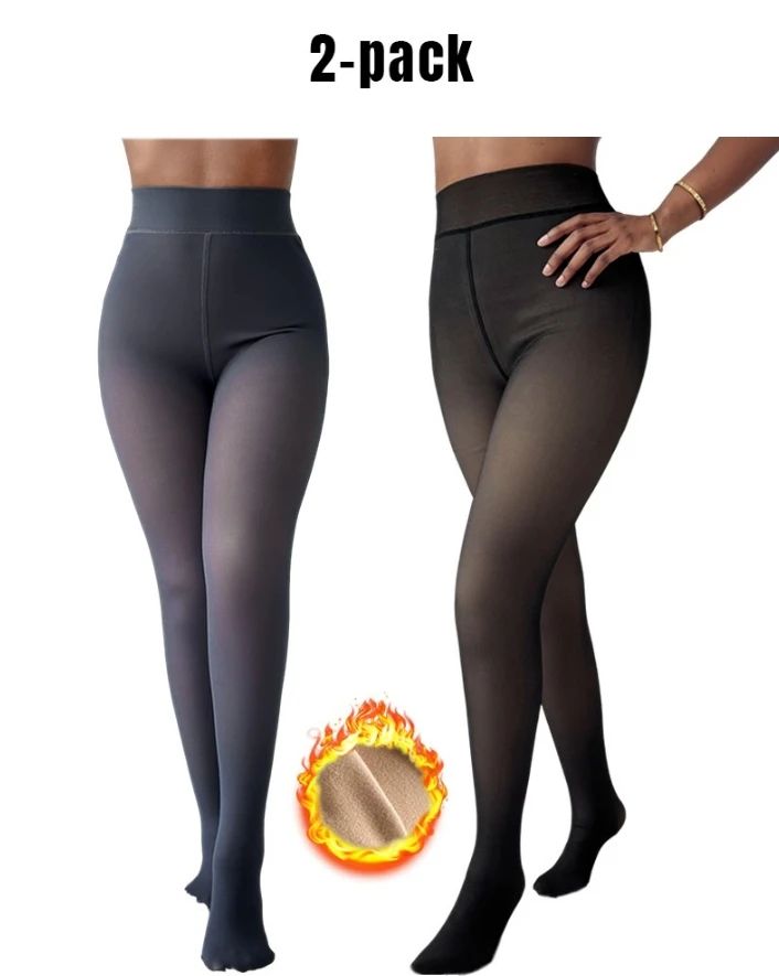 Осенние новые 2 упаковки колготок на флисовой подкладке прозрачные