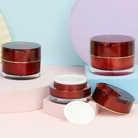 5g 50g capacity empty wine red color acrylic material crystal cream bottleacrylic cream bottle jar with spacer and cap