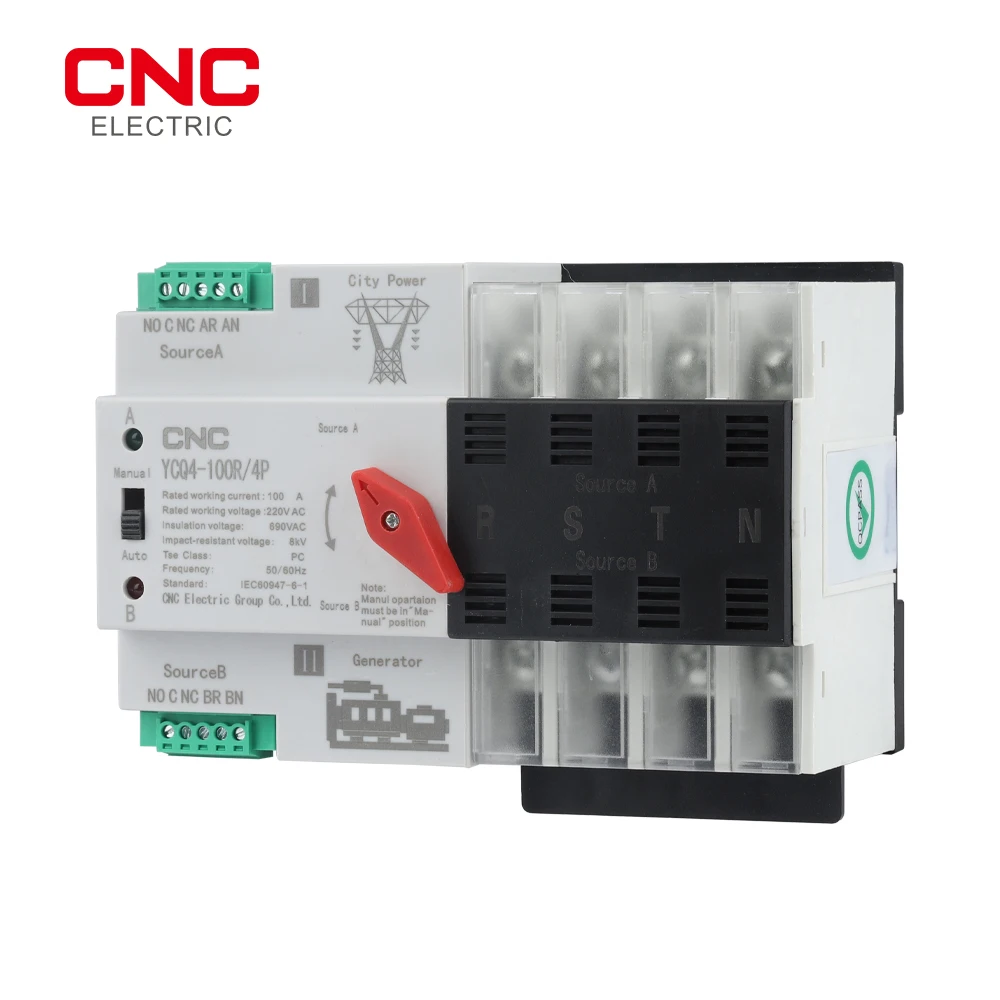 CNC YCQ4-100R/4P ATS 50/60Hz 220V PC Dual Power Automatic Transfer Switch 63a/A бытовой переключатель - купить по