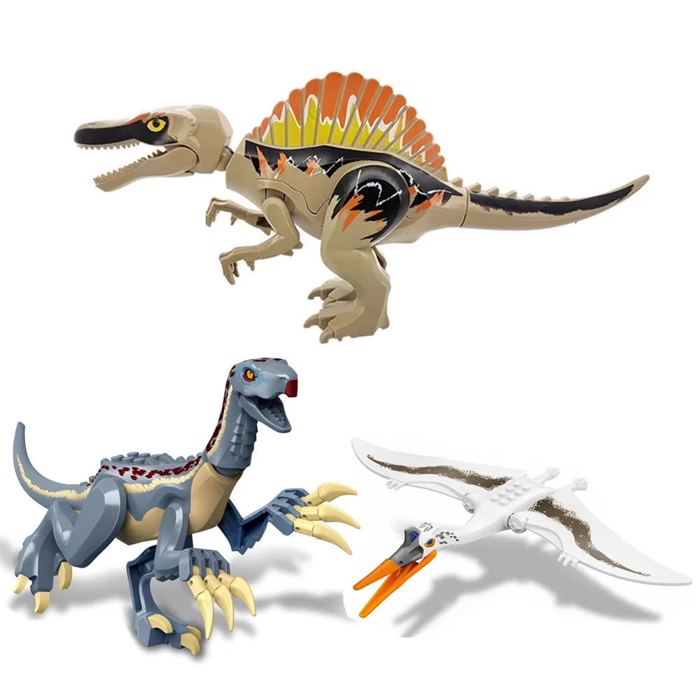 2022 Jurassic Dinosaurs World Park Spinosaurus Baryonyx Therizinosaurus Indominus Rex Building Blocks Bricks Kids Xmas Toys