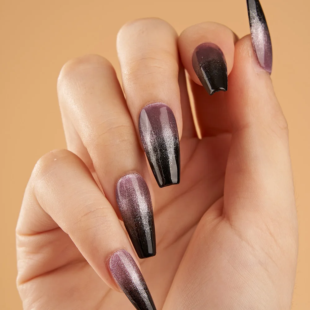 

Cat Eyes Nails 100% Handmade Press On Nails Medium Coffin Shape