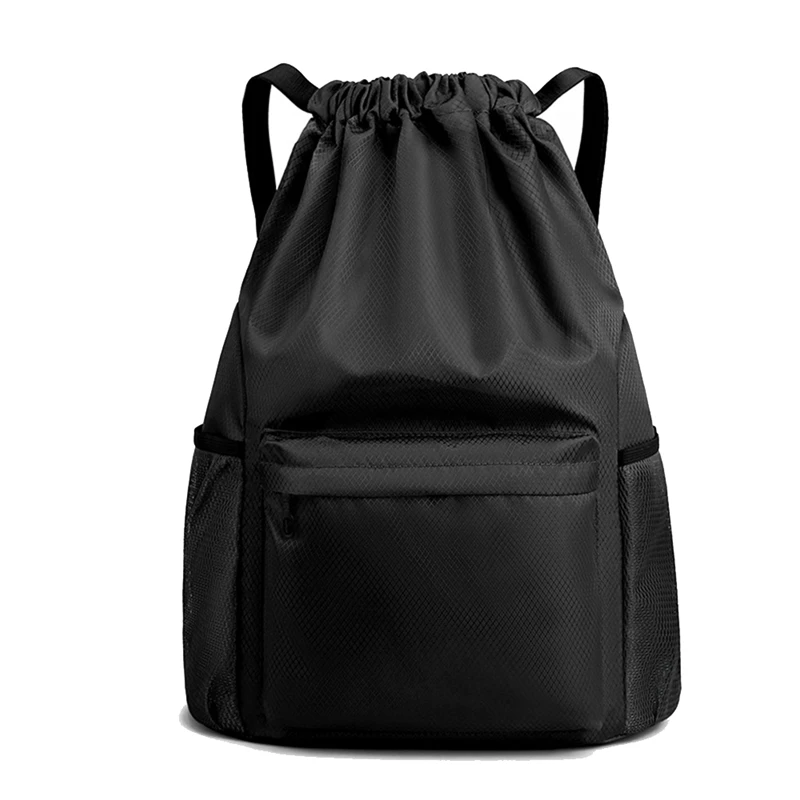 

1 Piece Drawstring Pocket Backpack Waterproof Backpack Drawstring For Women Men Black
