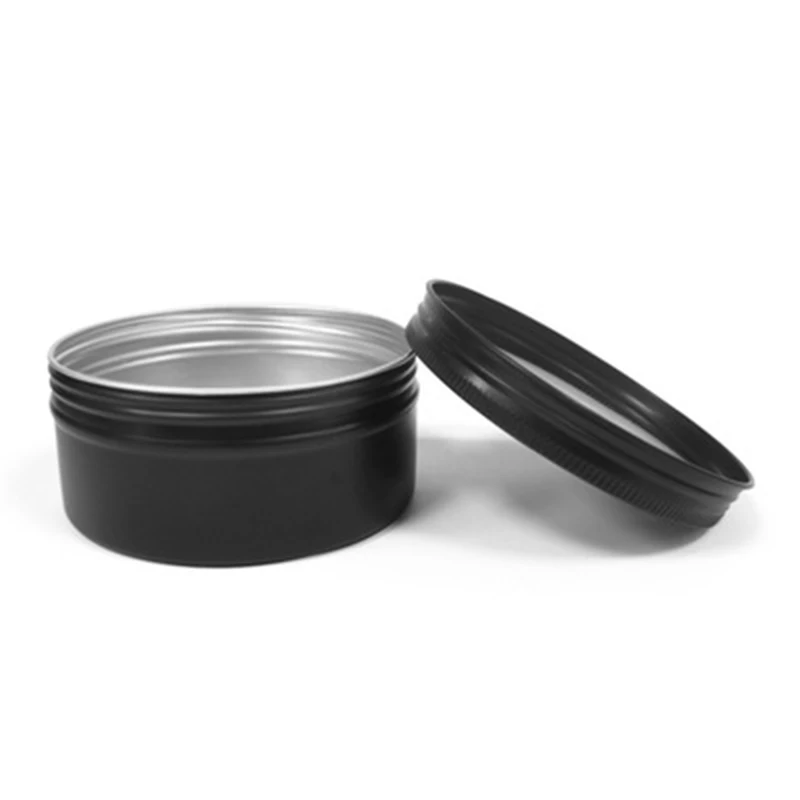 5-250ml Black Aluminum Cans Round Tin Box with Lid Metal Pill Cans Cream Ointment Jars Storage Container for Balm Wax Cosmetics images - 6