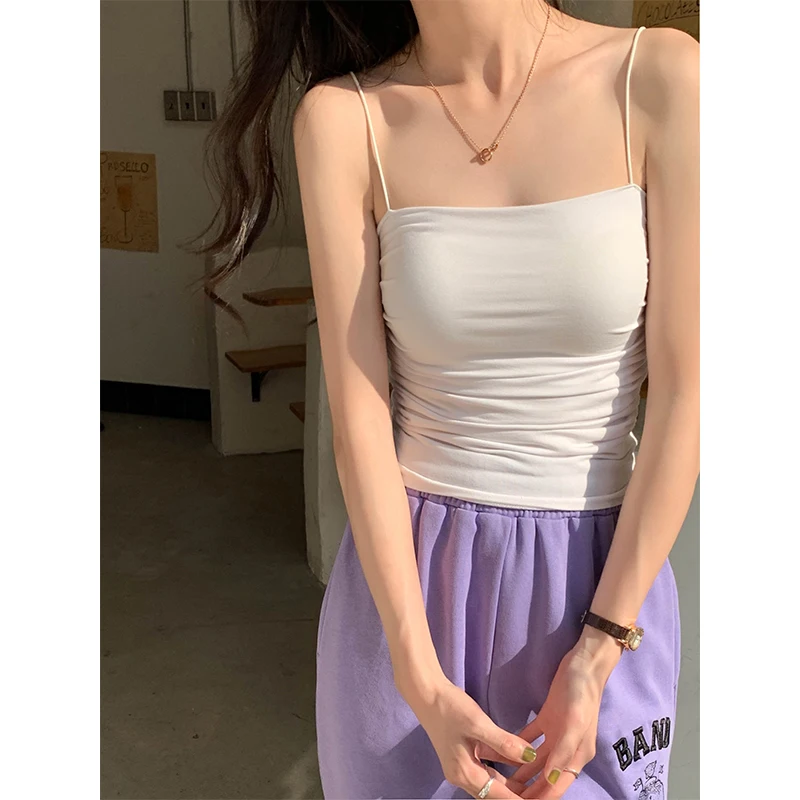 

6Colors korean style camisole women Sexy Style Bra tank top female summer 2022 sleeveless Slim crop tops womens (X2389)
