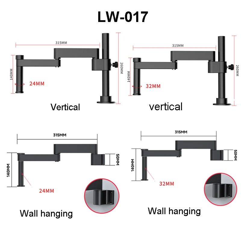 

Luowei LW-017 Metal Forging 360 Degree Rotating Microscope Bracket Arm for Microscope Maintenance Inspection Bracket Tool